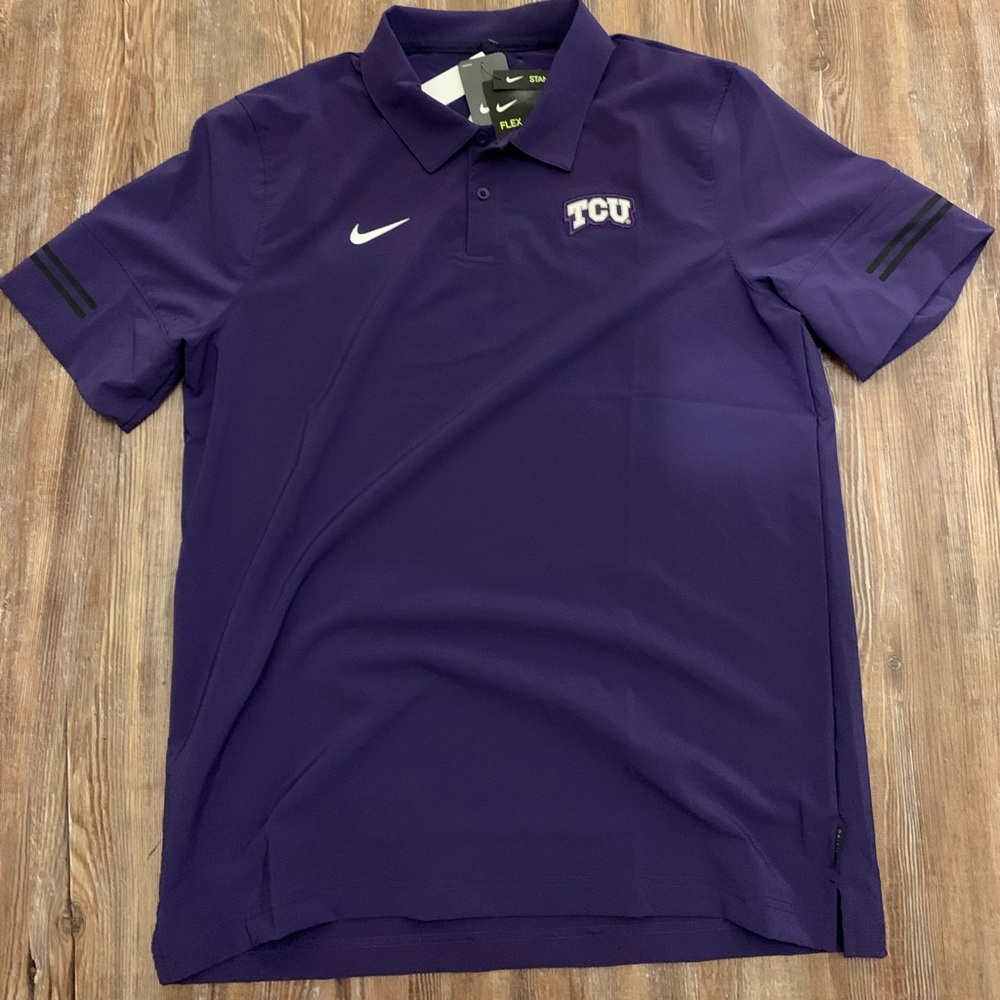 New with tags Nike Dri Fit TCU polo shirt
